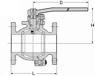 125FCTB铸铁法兰球阀的外形