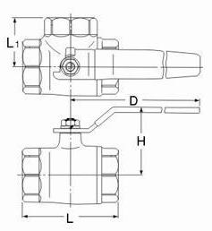 TN黄铜三通球阀 北泽缩口径三通球阀结构图 KITZ阀门