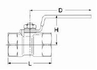 TK600一片式铜球阀 北泽球阀外形结构图