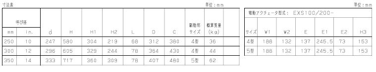 KITZ电动蝶阀EXS200-10DUJE外形尺寸